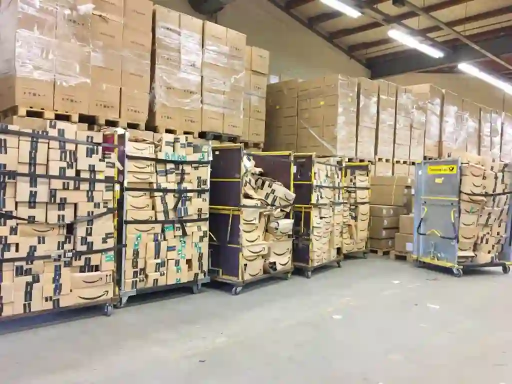 Warehouse aisle and inventory